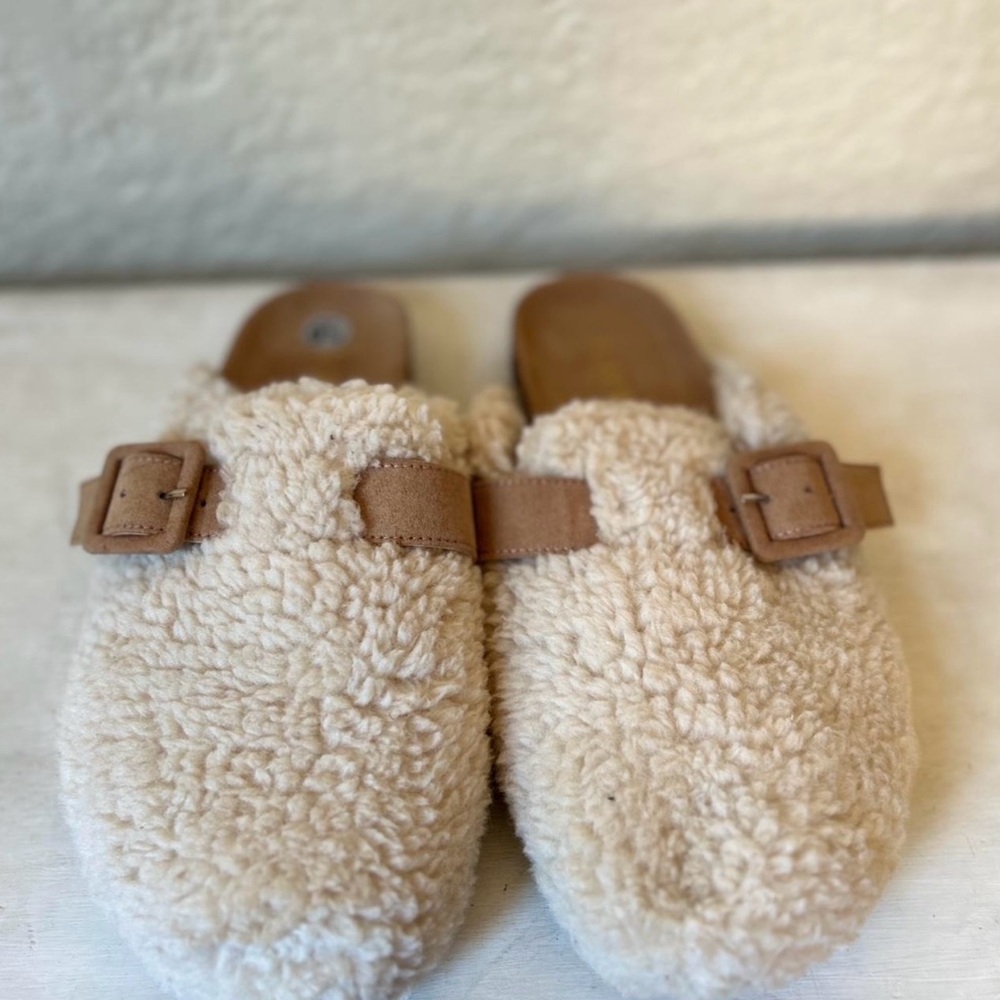 J Crew sherpa slip ons